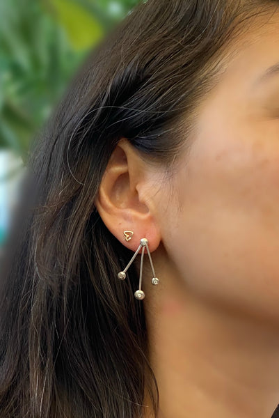 Petal spark diamond drop earrings