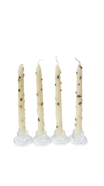 Light Set Wish | Chakra Gem Set Beeswax Candles