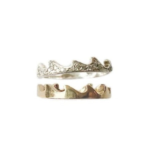 Thin Wave Paved Ring
