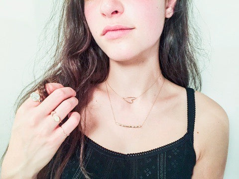 Stick Necklace with Diamonds