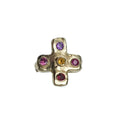 Precious cross stone ring