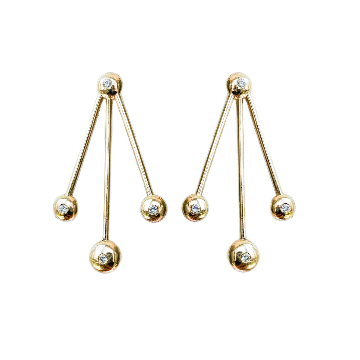 Petal spark diamond drop earrings