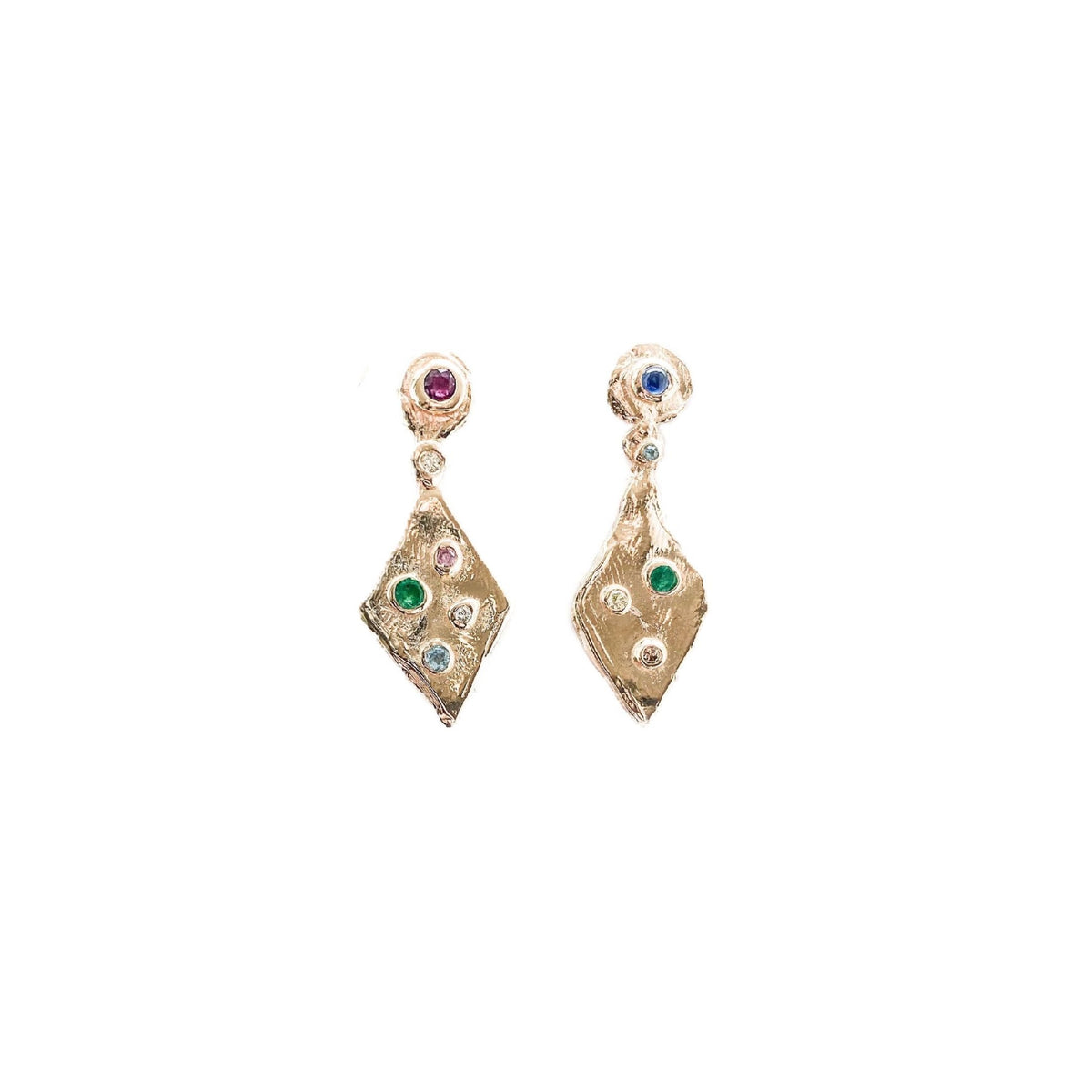 Double lucky diamond earrings