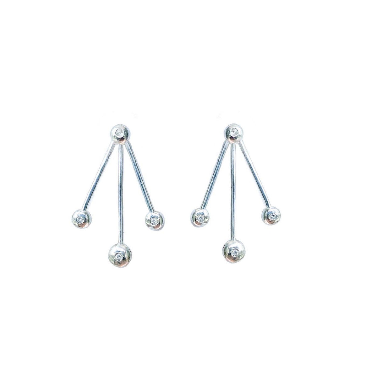 Petal spark diamond drop earrings