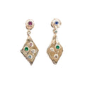 Double lucky diamond earrings